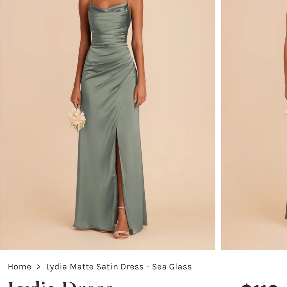 Birdy Grey Matte Satin Dress - Sea Glass